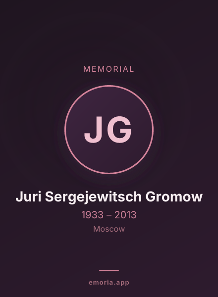 Memorial portrait of Juri Sergejewitsch Gromow