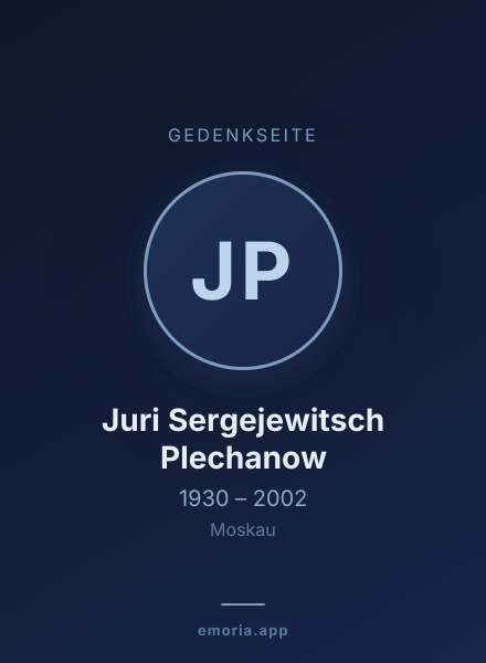 Gedenkportrait von Juri Sergejewitsch Plechanow
