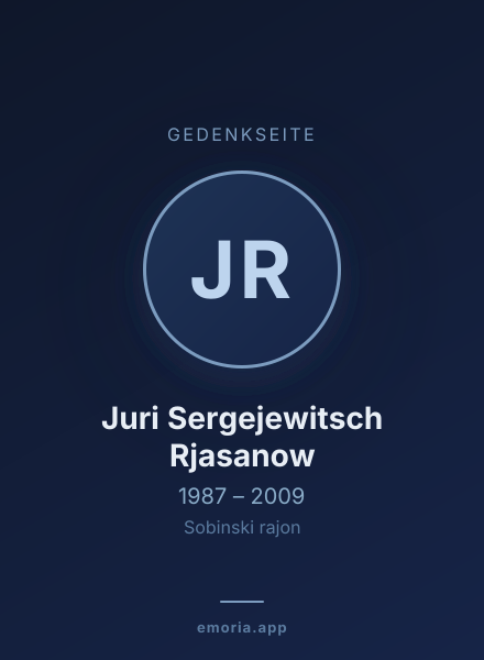 Gedenkportrait von Juri Sergejewitsch Rjasanow
