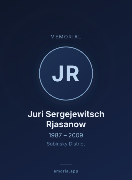 Memorial portrait of Juri Sergejewitsch Rjasanow