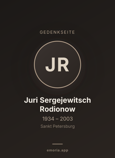Gedenkportrait von Juri Sergejewitsch Rodionow