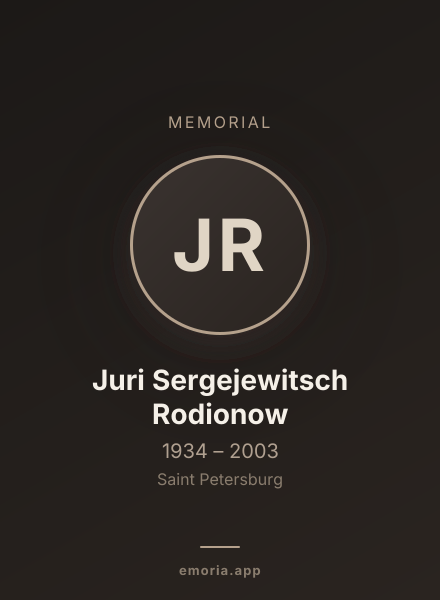 Memorial portrait of Juri Sergejewitsch Rodionow