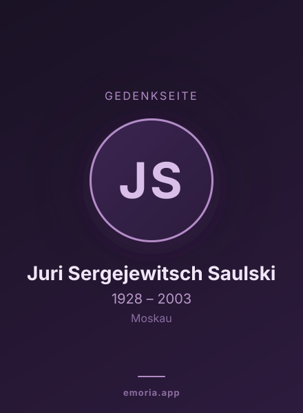 Gedenkportrait von Juri Sergejewitsch Saulski
