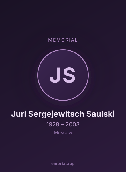 Memorial portrait of Juri Sergejewitsch Saulski