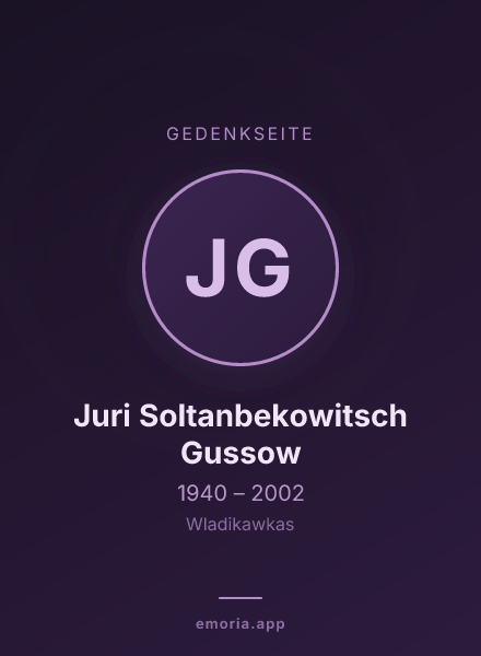 Gedenkportrait von Juri Soltanbekowitsch Gussow