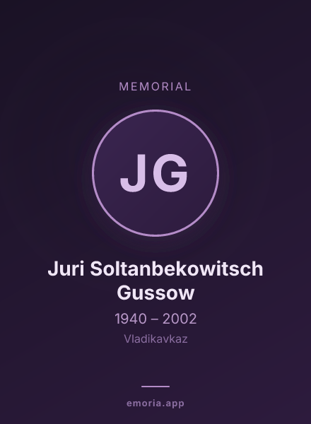 Memorial portrait of Juri Soltanbekowitsch Gussow