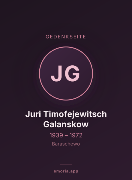 Gedenkportrait von Juri Timofejewitsch Galanskow