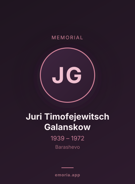 Memorial portrait of Juri Timofejewitsch Galanskow