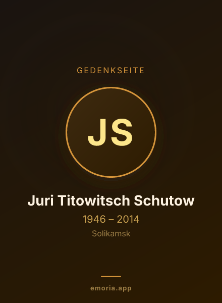 Gedenkportrait von Juri Titowitsch Schutow