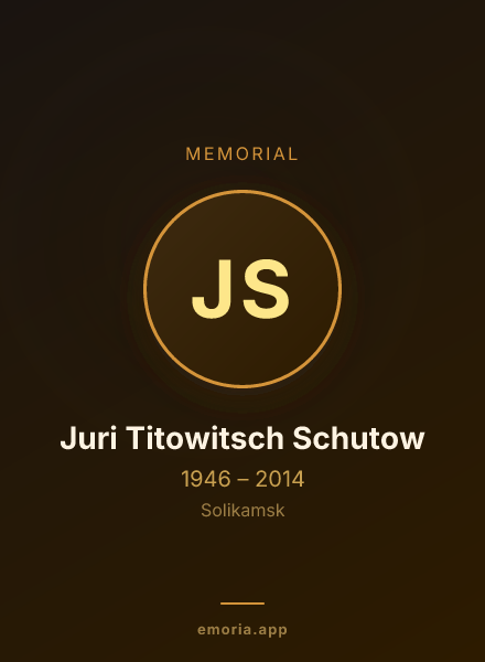 Memorial portrait of Juri Titowitsch Schutow