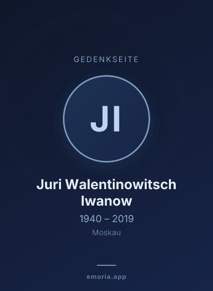 Gedenkportrait von Juri Walentinowitsch Iwanow