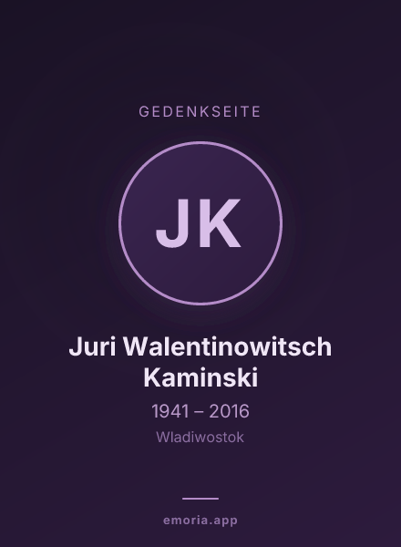 Gedenkportrait von Juri Walentinowitsch Kaminski
