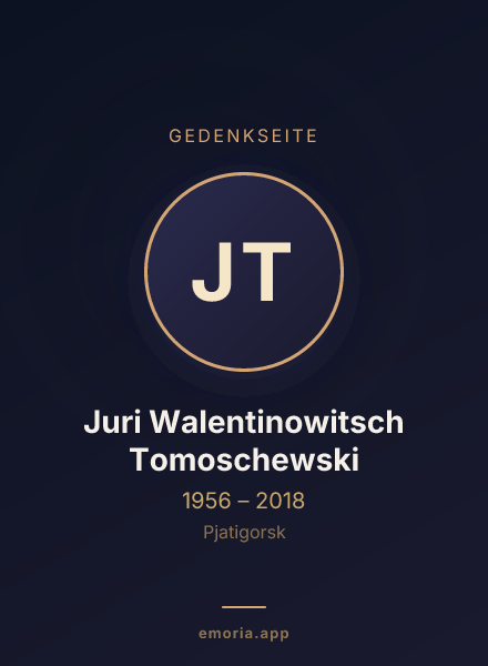 Gedenkportrait von Juri Walentinowitsch Tomoschewski
