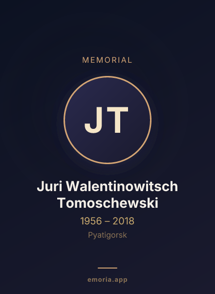 Memorial portrait of Juri Walentinowitsch Tomoschewski