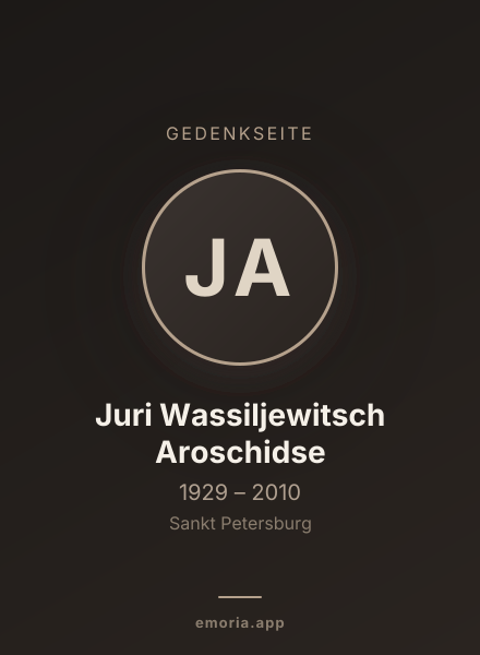 Gedenkportrait von Juri Wassiljewitsch Aroschidse