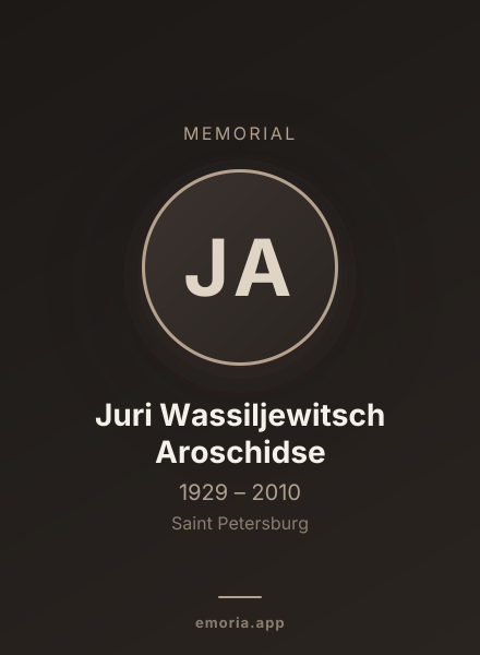 Memorial portrait of Juri Wassiljewitsch Aroschidse
