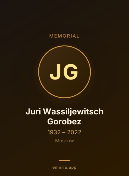 Memorial portrait of Juri Wassiljewitsch Gorobez