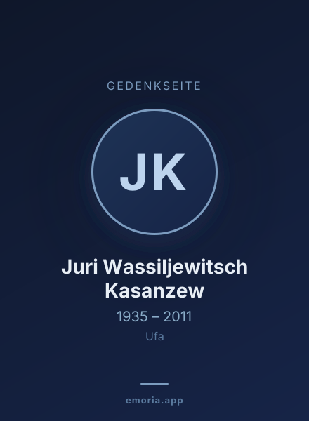Gedenkportrait von Juri Wassiljewitsch Kasanzew