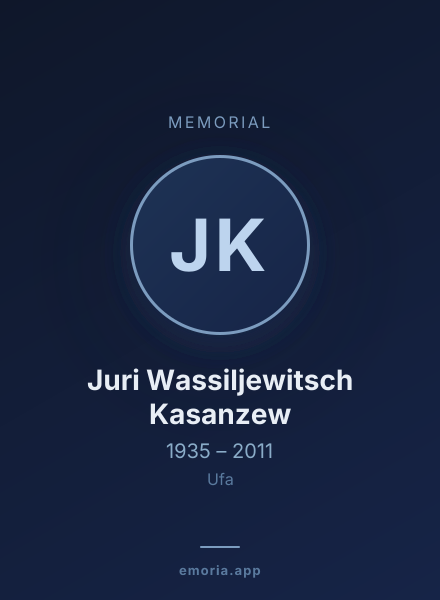 Memorial portrait of Juri Wassiljewitsch Kasanzew