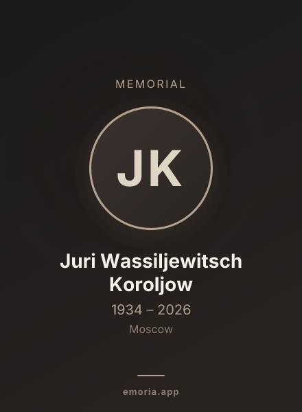 Memorial portrait of Juri Wassiljewitsch Koroljow