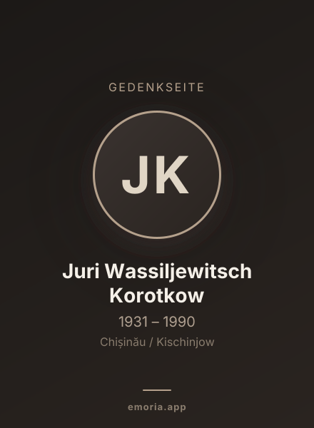 Gedenkportrait von Juri Wassiljewitsch Korotkow