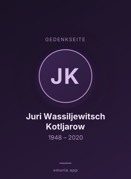 Gedenkportrait von Juri Wassiljewitsch Kotljarow