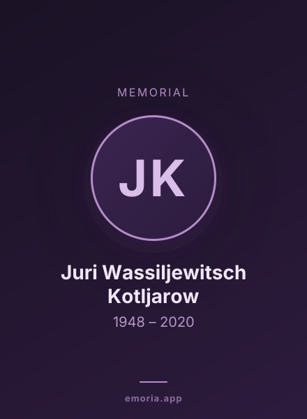 Memorial portrait of Juri Wassiljewitsch Kotljarow