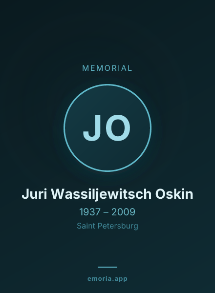 Memorial portrait of Juri Wassiljewitsch Oskin