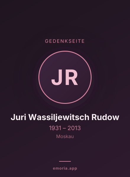 Gedenkportrait von Juri Wassiljewitsch Rudow