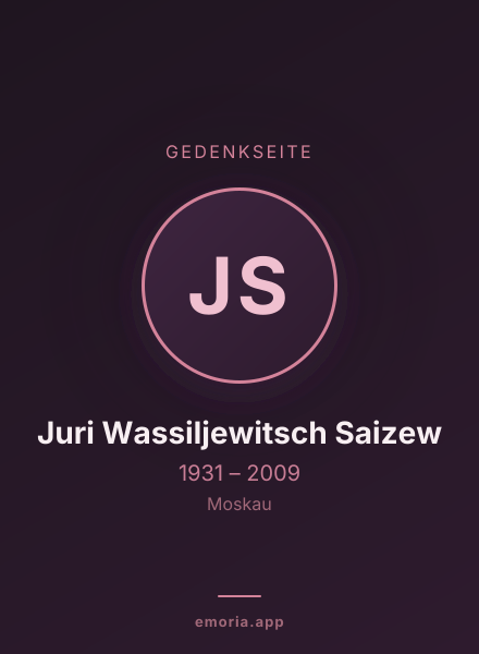 Gedenkportrait von Juri Wassiljewitsch Saizew
