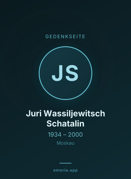 Gedenkportrait von Juri Wassiljewitsch Schatalin