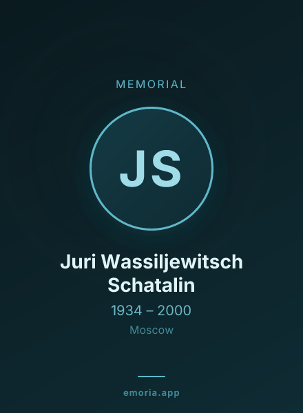 Memorial portrait of Juri Wassiljewitsch Schatalin