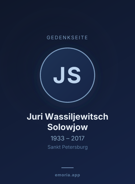 Gedenkportrait von Juri Wassiljewitsch Solowjow