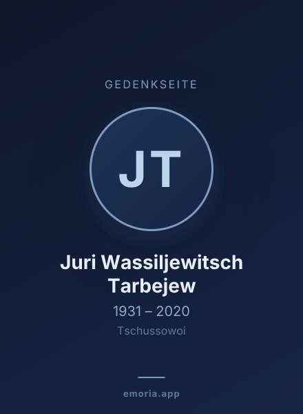 Gedenkportrait von Juri Wassiljewitsch Tarbejew