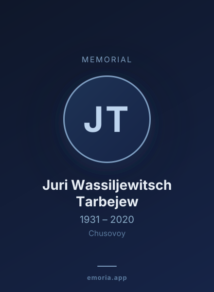Memorial portrait of Juri Wassiljewitsch Tarbejew