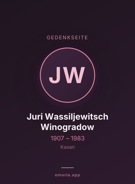 Gedenkportrait von Juri Wassiljewitsch Winogradow
