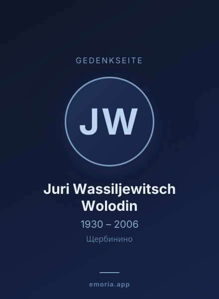 Gedenkportrait von Juri Wassiljewitsch Wolodin