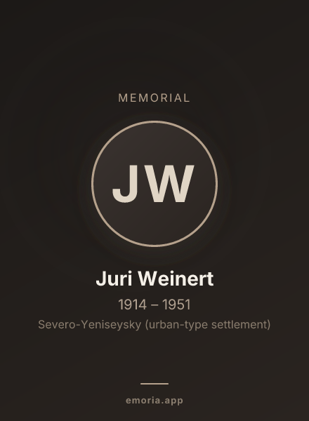 Memorial portrait of Juri Weinert