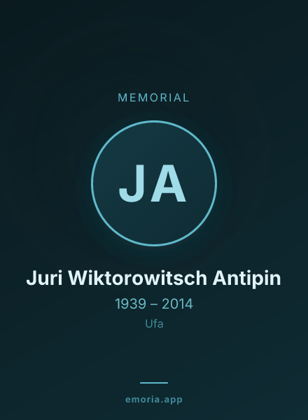 Memorial portrait of Juri Wiktorowitsch Antipin
