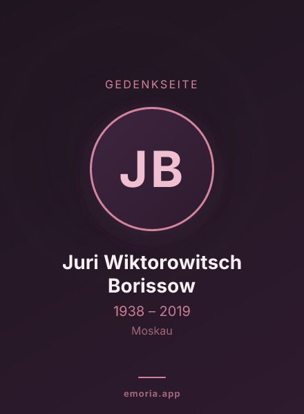 Gedenkportrait von Juri Wiktorowitsch Borissow