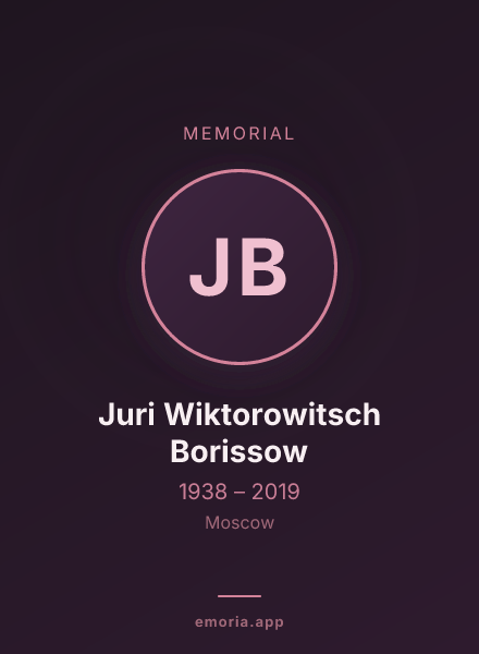 Memorial portrait of Juri Wiktorowitsch Borissow