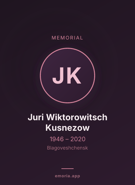 Memorial portrait of Juri Wiktorowitsch Kusnezow