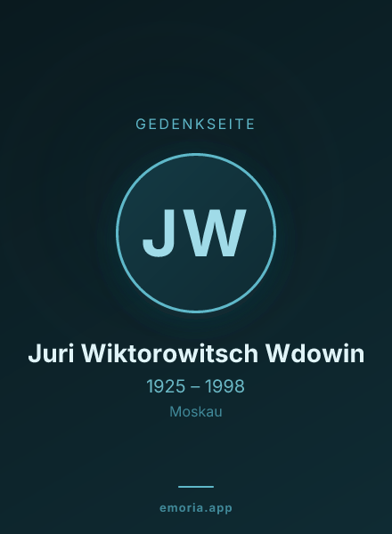 Gedenkportrait von Juri Wiktorowitsch Wdowin