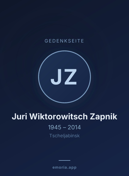 Gedenkportrait von Juri Wiktorowitsch Zapnik