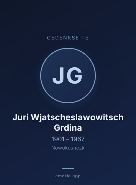 Gedenkportrait von Juri Wjatscheslawowitsch Grdina