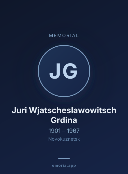 Memorial portrait of Juri Wjatscheslawowitsch Grdina