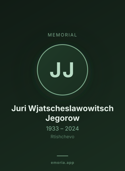 Memorial portrait of Juri Wjatscheslawowitsch Jegorow