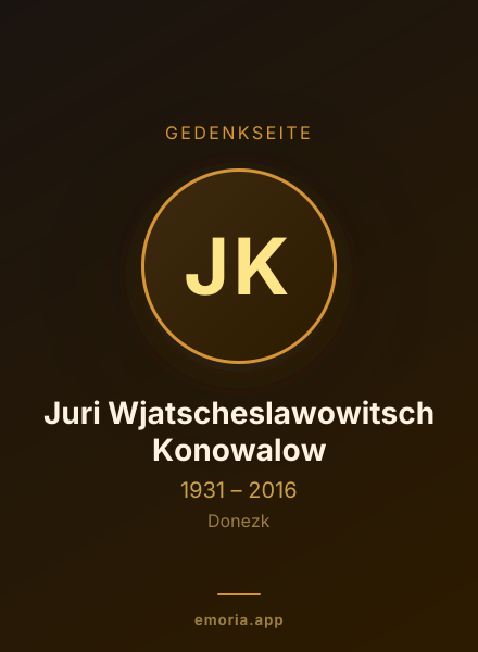 Gedenkportrait von Juri Wjatscheslawowitsch Konowalow