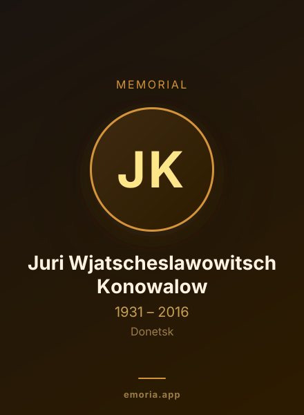Memorial portrait of Juri Wjatscheslawowitsch Konowalow