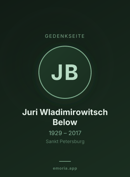 Gedenkportrait von Juri Wladimirowitsch Below